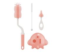 Outil de nettoyage de biberon 3 pièces Ensemble tétine et pinceau à biberon Brosse à paille Poignée simple pour les nouveaux parents Pinceaux de nettoyage efficaces