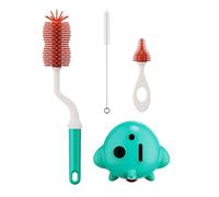 Outil de nettoyage de biberon 3 pièces Ensemble tétine et pinceau à biberon Brosse à paille Poignée simple pour les nouveaux parents Pinceaux de nettoyage efficaces