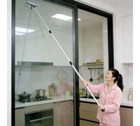 Outil de nettoyage de fenêtre pour porte coulissante en verre avec tige extensible pour une utilisation en intérieur et en extérieur | Équipement de lavage de fenêtre efficace pour la cuisine, la