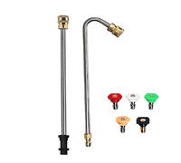 Outil de nettoyage de gouttière haute pression pour nettoyeur haute pression avec 5 embouts de buse, lance de lavage de toit sous le châssis compatible avec Karcher K2 K3 K4 K5 K6 K7 (laiton)