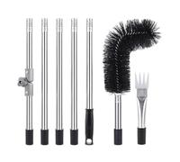 Outil de nettoyage de gouttière - Longue brosse de nettoyage de gouttière, 5 sections télescopiques de nettoyage de toit, extracteur de feuilles multi-sections pour canal de drainage, tuyau de