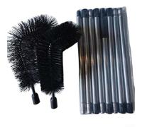 Outil de nettoyage de gouttière multi-sections avec pointe de brosse flexible pour gouttières, toits, plafonds et avant-toits (A)