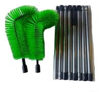 Outil de nettoyage de gouttière multi-sections avec pointe de brosse flexible pour gouttières, toits, plafonds et avant-toits (C)