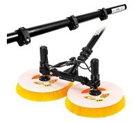 Outil de nettoyage de panneau solaire - Kit de poteau d'alimentation en eau de 7,6 m avec brosse à double tête pour un lavage efficace du panneau solaire et des fenêtres