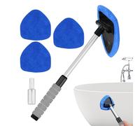 Outil de nettoyage de pare-brise - Kit de nettoyage de vitres de voiture de 100 ml - 6 pièces | Serpillère anti-buée avec poignée rétractable en fibre de verre pour vitres de voiture - Bouteille