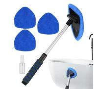 Outil de nettoyage de pare-brise, outil de nettoyage de vitres automatique, kit de nettoyage de vitres de voiture de 6 pièces | serpillère rétractable anti-buée en fibre de verre
