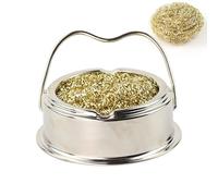 Outil de nettoyage de pointe à souder - Éponge de nettoyage pour fer à souder avec support, nettoyeur de pointes de fil en acier inoxydable | Améliorateur de produit pour une soudure lisse, garde les