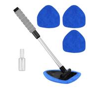 Outil de nettoyage de vitres de voiture - Kit de 6 baguettes de nettoyage pour vitres de voiture avec poignée rétractable, serpillère de nettoyage en fibre et flacon pulvérisateur, comprend 4 housses