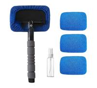 Outil De Nettoyage Des Fenêtres Intérieur De Voiture - Brosse En Tissu Microfibre Avec Poignée Extensible | Brosse Rotative Pour Planchers, Téléviseurs, Miroirs Set Lave-glace Télescopique Pour