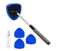 Outil De Nettoyage Des Fenêtres Intérieur De Voiture - Brosse En Tissu Microfibre Avec Poignée Extensible | Brosse Rotative Pour Planchers, Téléviseurs, Miroirs Set Lave-glace Télescopique Pour
