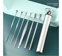Outil De Nettoyage D'oreille Portable,Collecteur De Cérumen En Acier Inoxydable,Choix D'oreille En Spirale Pour Nettoyer L'oreille,Ensemble De 6/7 Pièces - Type 6pcs-Steel Box-B