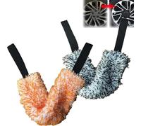 Outil de nettoyage multi-usage en microfibre, ceinture de nettoyage de roue de voiture, brosse de nettoyage de roue, brosse de nettoyage douce pour roues, jantes et garde-boue (2 pièces-B)