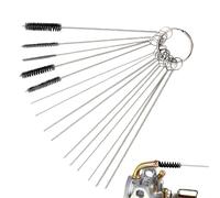 Outil de nettoyage pour carburateur de moto - Aiguilles de nettoyage pour carburateurs | Nettoyeur de saleté de carburateur avec 5 brosses et 10 aiguilles de nettoyage | Kit d'outils de réparation en