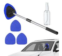 Outil de nettoyage pour pare-brise de voiture, outil de nettoyage de fenêtre de voiture | Outil de nettoyage de pare-brise avec flacon pulvérisateur - Nettoyeur d'essuie-glace, poignée extensible pour