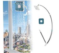 Outil de nettoyant à fenêtre extérieur 2 en 1, kit de nettoyage de fenêtre extensible avec têtes tournantes à 360 °, raclette double face pour verre, lavage des fenêtres extérieurs et intérieurs