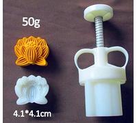 Outil de pâtisserie pour la fabrication de gâteaux Moule à gâteau de lune 3D en forme de lapin, motif fleur porte-bonheur, blanc, 30 g/50 g(D,30g)