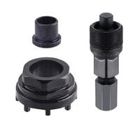 Outil de pédalier à huit mâchoires pour démontage de manivelle ISIS - Extracteur de manivelle en acier au carbone avec retenue pour anneau et accessoires de capuchon supérieur, 44 × 44 × 26 mm, 230 g