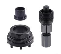 Outil de pédalier compact pour vélo avec douille à huit mâchoires pour extracteur de manivelle ISIS et capuchon à double fonction pour un entretien et une réparation efficaces du vélo (costume 1)