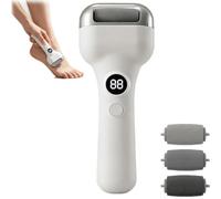 Outil De Pédicure Électrique Avec Capteur De Pression Intelligent (white) | Impermeable avec 3 rouleaux de quartz interchangeables et réglages de vitesse double, conception de déplacement compacte