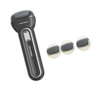 Outil de pédicure électrique pour callosités rechargeable Noir | Tête de rouleau amovible, deux vitesses, appareil de soins à domicile compact