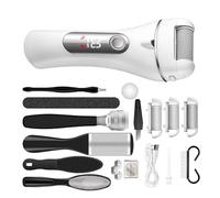 Outil de pédicure rechargeable avec deux vitesses de contrôle et têtes interchangeables pour soin doux ou intensif des pieds