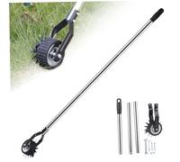 Outil de pelouse à l'adger, Largeur Manuelle de 53, 2 Pouces avec 3 Sections poignée en Acier Inoxydable, Outil d'herbe rotative avec Roue, Jardin pour l'aménagement paysager
