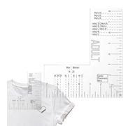 Outil de placement du logo sur la poitrine gauche - Guide de règle pour t-shirt de 20,95 cm, large application | Règle de placement de broderie facile, outil de mesure de t-shirt pour presse à chaud,