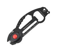Outil de poche multifonction 7 en 1 en acier inoxydable avec clé hexagonale, décapsuleur, règle, porte-clés, accessoire 11,5 x 3,8 cm