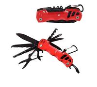 Outil de poche multifonction Taozoey pliable multi-usage, 12 fonctions, outil de poche pour camping, extérieur, utilisation quotidienne, y compris la survie en plein air pêche (bleu) (rouge)