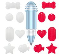 Outil de Pointe de Gravure Pour Cricut Joy, Disponible en 2 Couleurs Et 7 Étiquettes Vierges Mignonnes, Forme D'os de Chien, Coeur, Rond, Étoile, Poisson, Ovale, Rectangulaire