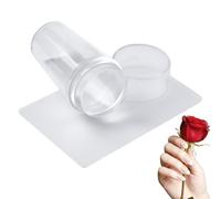 Outil de pointe française - Nail Stamp Art Set Clear Silicone Backossing, Fingernail Decoration Manucure Accessoires pour le Home Studio, Tampon d'ongle Test d'impression Handicrafut