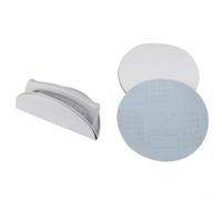 Outil de ponçage d'angle semi-circulaire avec poignée ergonomique antidérapante et 10 tampons de papier abrasif pour un ponçage efficace des surfaces inclinées et des tâches complexes de travail du