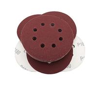 Outil de ponçage, papier abrasif, 10 disques abrasifs ronds 5 pouces, 125 mm, 8 trous, grain 60-1200, feuille polissage, verre, tampon(600)