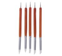 Outil De Poterie En Argile Douce, Silicone + Acier Inoxydable, Sculpture À Deux Têtes, Modélisation Polymère, Outils D'art De Mise En Forme, 5 Pièces/Ensemble