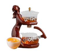 Outil de préparation du thé, ensemble de théière en verre avec passoire à thé, machine à thé de réunion semi-automatique et couvercle, ensemble de pots à thé Lazy Person pour égoutter facilement la
