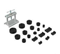 Outil de presse de montre pour fermeture de boîtier arrière - Outil de réparation de montre en métal avec 18 matrices - Outil de remplacement de batterie pour montres rondes et carrées - Argenté