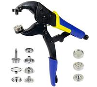 Outil De Pression, Boutons Pressions Metalliques Avec 3 Matrices Et 40 Jeux De Boutons-Pression En MéTal Boutons Pression Avec Pince MagnéTique Pour Diy Canvas Leather Boat Cover Replacement (Bleu)