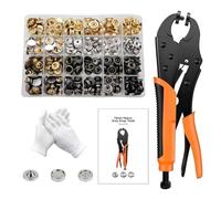 Outil de Pression Pince,Pince Bouton Pression Avec Fonction De Perforation,15 mm,avec 100 Jeux De boutons 3 matrices,pour cuir, toile, vestes, portefeuilles et sacs, DIY Craft