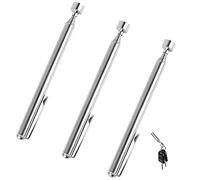 Outil de Ramassage Magnétique Télescopique 3 Pcs Outil de Ramassage Aimanté Flexible Bâton de Tige de Ramassage Rétractable avec Clip de Poche pour Clés Pinces Vis Écrous Boulons