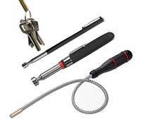 Outil de ramassage magnétique télescopique, outil de ramassage magnétique 3PCS, télescopage, bâton d'aimant à ressort flexible flexible pour trouver un écrou métallique, boulons, vis, aimant