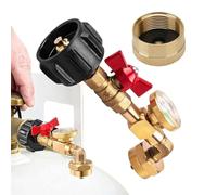 Outil de recharge de gaz portable, adaptateur de réservoir de propane de 0,5 kg, adaptateur de transfert de propane coudé à 90 degrés avec manomètre et soupape de sécurité pour camping, barbecue