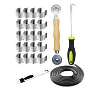 Outil de remplacement pour moustiquaire de fenêtre - 24 pièces avec crochets | Outil d'installation durable pour porte de terrasse, porche de jardin, fenêtre de maison, portail extérieur, réparation