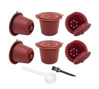 Outil de remplissage de capsules de café réutilisables compatibles avec les machines Line Pods rechargeables Rack de remplissage(6PCS Red Pods)