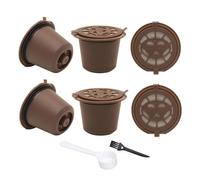 Outil de remplissage de capsules de café réutilisables compatibles avec les machines Line Pods rechargeables Rack de remplissage(6PCS Brown Pods)