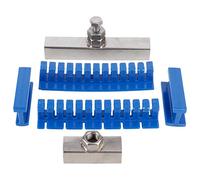 Outil de réparation ABS et méta de voiture de dent Ensemble d'outils de réparation de retrait de dent de véhicule Kit d'extracteur de dent bleu (2 * fente en acier inoxydable/2 * ligne de traction cou