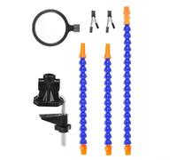 Outil de réparation auxiliaire à trois mâchoires avec bras flexibles et base stable pour améliorer l'électronique et les projets de bricolage (avec loupe)