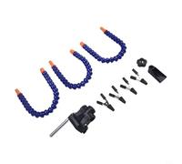 Outil de réparation auxiliaire à trois mâchoires avec bras flexibles et base stable pour améliorer l'électronique et les projets de bricolage (bleu)