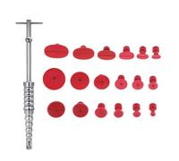 Outil de Réparation Bosselage sans Peinture, Lifter à Glissière avec Barre en T et 18 Onglets, Kit de Débosselage Automobile - Réparation Rapide sans Dommage, Multiformats pour (Rouge)