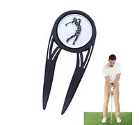 Outil de réparation de divot de golf, outil de divot de marqueur de balle | Outil de réparation magnétique en métal imprimé Vista T Marqueur de balle de Divot Q - Fourche à gazon