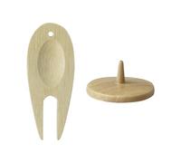 Outil de réparation de divot | Fourche de golf en bois | Accessoire de golf léger, robuste petit outil de divot de golf avec marqueur de balle pour les vacances, la fête des pères